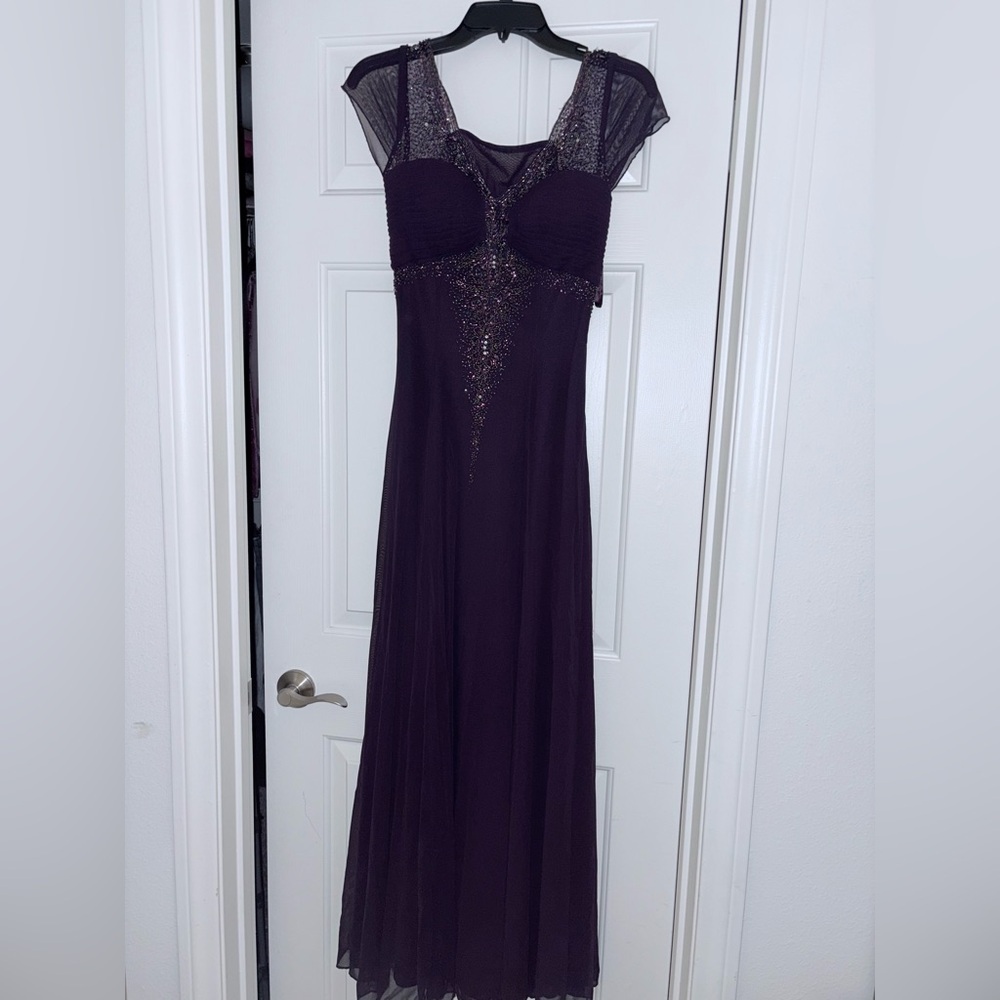 Dave & Johnny Deep Purple Maxi Dress